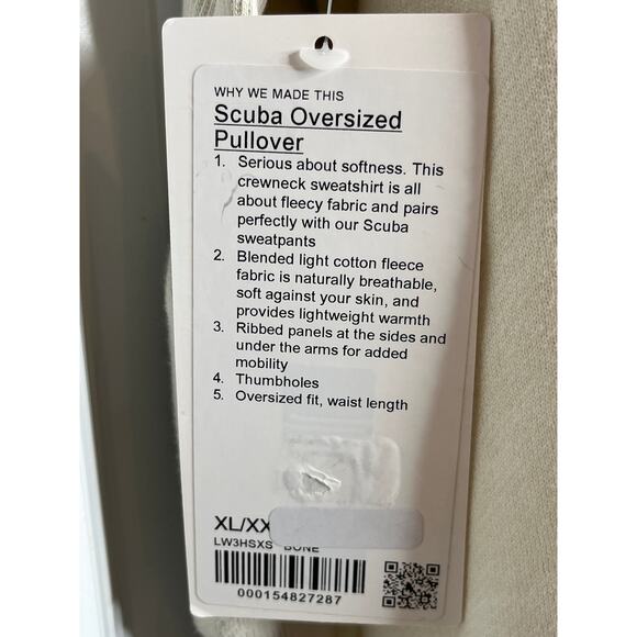 NEW Lululemon Scuba Oversized Pullover Wordmark in Bone XL/XXL - Picture 12 of 16